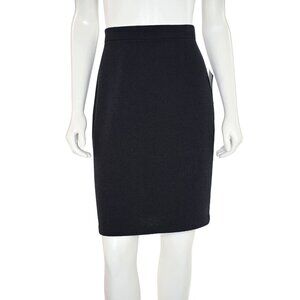 St. John Caviar Black Santana Knit Pencil Skirt sz 4